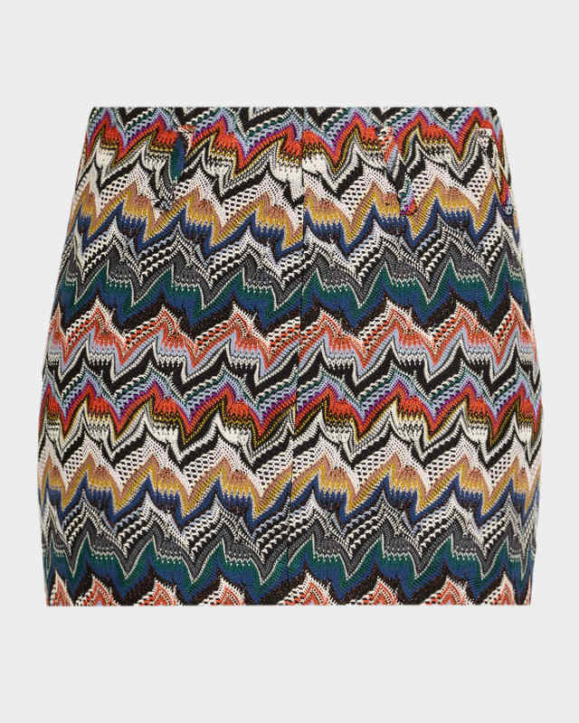 Metallic Zigzag Mini Skirt